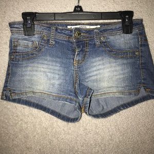 Denim short shorts